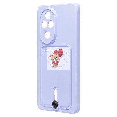 Чехол-накладка для Honor 200 Pro (светло-фиолетовый) - SC304 с картхолдером