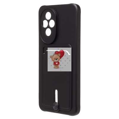 Чехол-накладка для Honor 200 (черный) - SC304 с картхолдером