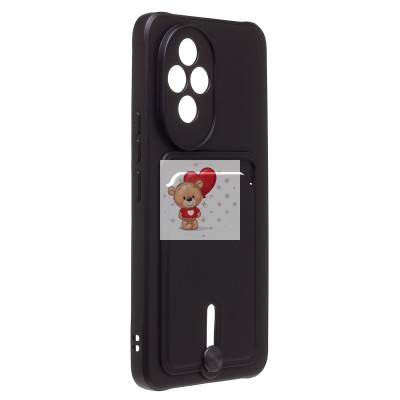 Чехол-накладка для Honor 200 (черный) - SC304 с картхолдером