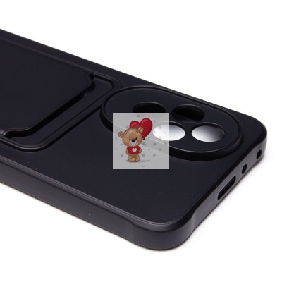 Чехол-накладка для Honor 200 (черный) - SC304 с картхолдером