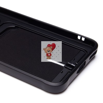 Чехол-накладка для Honor 200 (черный) - SC304 с картхолдером