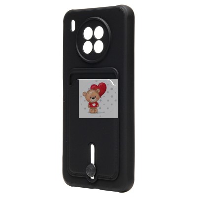 Чехол-накладка для Huawei Honor 50 Lite (черный) - SC304 с картхолдером