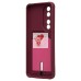 Чехол-накладка для Honor 90 (бордовый) - SC304 с картхолдером
