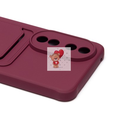 Чехол-накладка для Honor 90 (бордовый) - SC304 с картхолдером