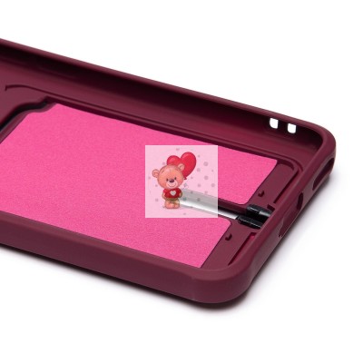 Чехол-накладка для Honor 90 (бордовый) - SC304 с картхолдером