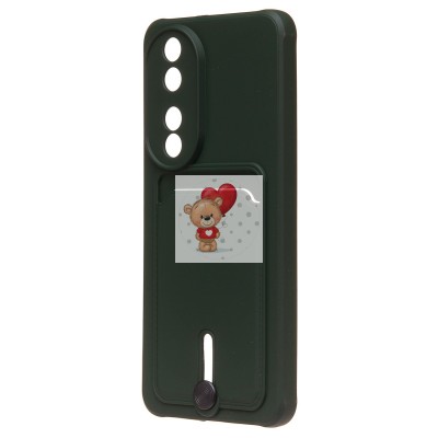 Чехол-накладка для Honor 90 (темно-зеленый) - SC304 с картхолдером