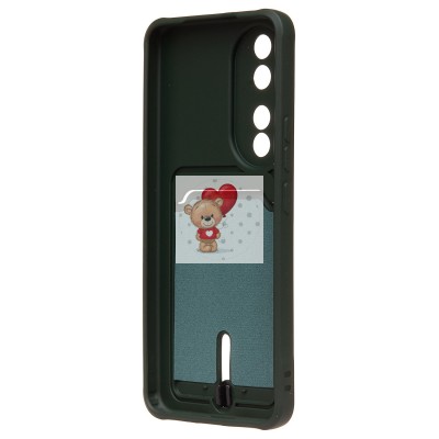 Чехол-накладка для Honor 90 (темно-зеленый) - SC304 с картхолдером