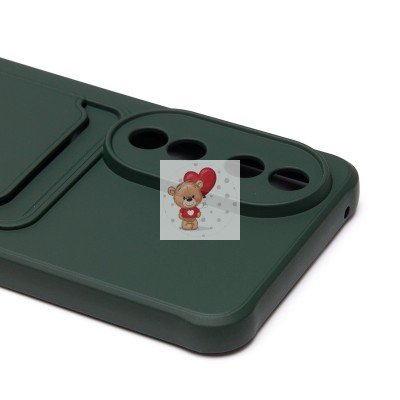 Чехол-накладка для Honor 90 (темно-зеленый) - SC304 с картхолдером