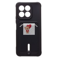 Чехол-накладка для Honor X6b (черный) - SC304 с картхолдером