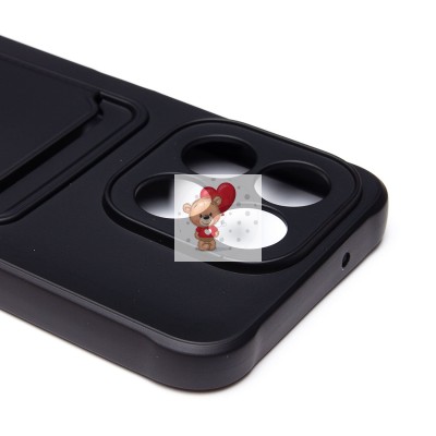 Чехол-накладка для Honor X6b (черный) - SC304 с картхолдером