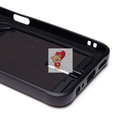 Чехол-накладка для Honor X6b (черный) - SC304 с картхолдером