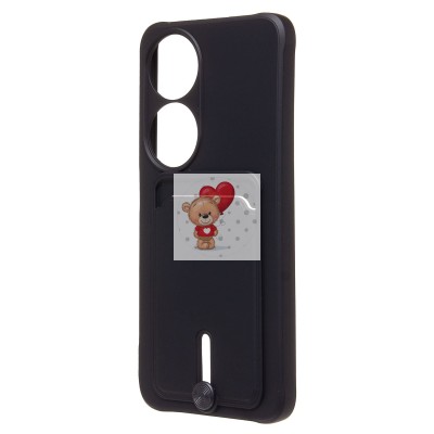 Чехол-накладка для Honor X7b 5G (черный) - SC304 с картхолдером