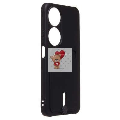 Чехол-накладка для Honor X7b 5G (черный) - SC304 с картхолдером