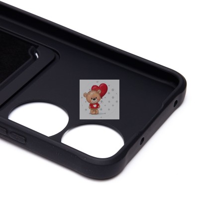 Чехол-накладка для Honor X7b 5G (черный) - SC304 с картхолдером