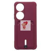 Чехол-накладка для Honor X7b 5G (бордовый) - SC304 с картхолдером Чехол-накладка для Honor X7b 5G (бордовый) - SC304 с картхолдером