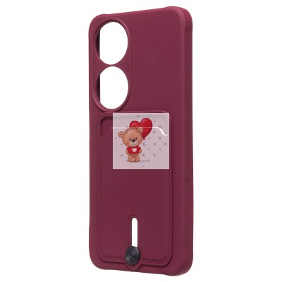 Чехол-накладка для Honor X7b 5G (бордовый) - SC304 с картхолдером Чехол-накладка для Honor X7b 5G (бордовый) - SC304 с картхолдером