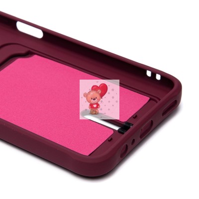 Чехол-накладка для Honor X7b (бордовый) - SC304 с картхолдером