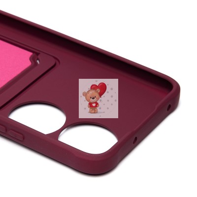 Чехол-накладка для Honor X7b (бордовый) - SC304 с картхолдером