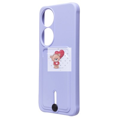 Чехол-накладка для Honor X7b (светло-фиолетовый) - SC304 с картхолдером