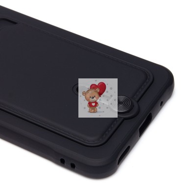 Чехол-накладка для Honor X8a (черный) - SC304 с картхолдером