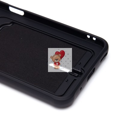 Чехол-накладка для Honor X8a (черный) - SC304 с картхолдером