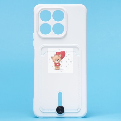 Чехол-накладка для Honor X8a (белый) - SC304 с картхолдером