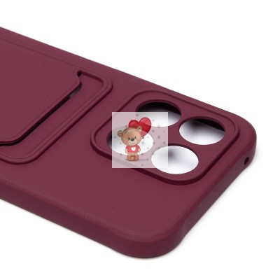 Чехол-накладка для Honor X8b (бордовый) - SC304 с картхолдером