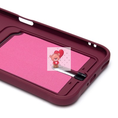 Чехол-накладка для Honor X8b (бордовый) - SC304 с картхолдером