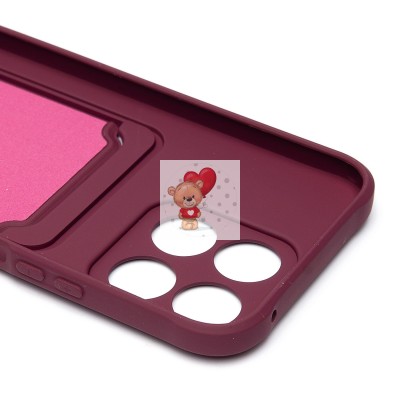 Чехол-накладка для Honor X8b (бордовый) - SC304 с картхолдером