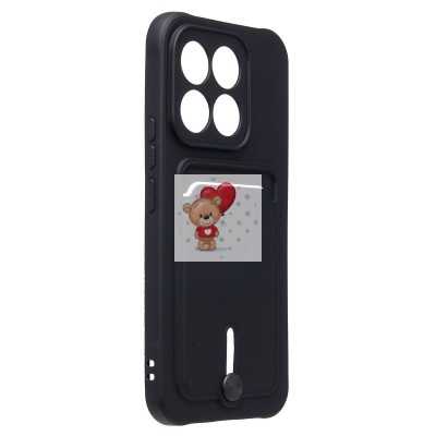 Чехол-накладка для Honor X8c (черный) - SC304 с картхолдером Чехол-накладка для Honor X8c (черный) - SC304 с картхолдером