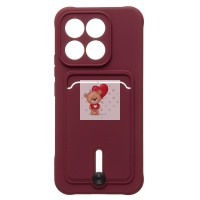 Чехол-накладка для Honor X8c (бордовый) - SC304 с картхолдером