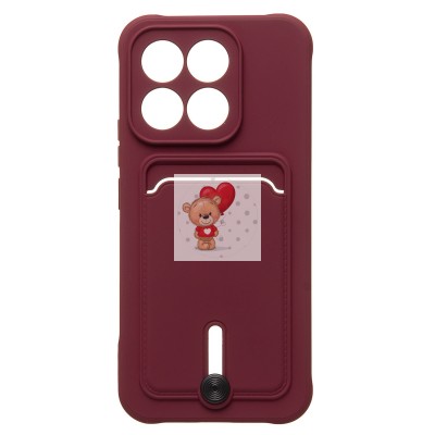 Чехол-накладка для Honor X8c (бордовый) - SC304 с картхолдером