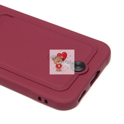 Чехол-накладка для Honor X8c (бордовый) - SC304 с картхолдером