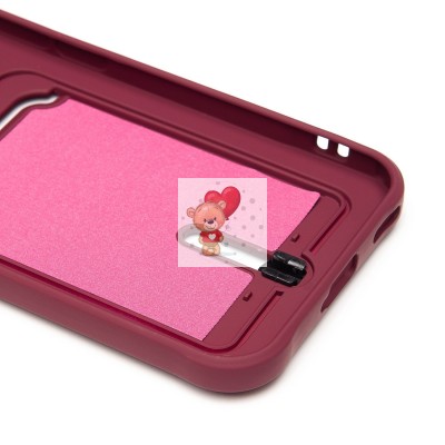 Чехол-накладка для Honor X8c (бордовый) - SC304 с картхолдером