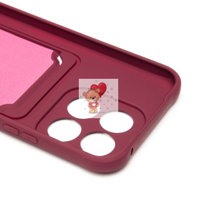 Чехол-накладка для Honor X8c (бордовый) - SC304 с картхолдером