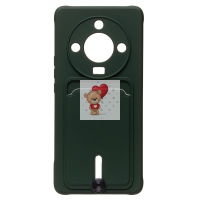 Чехол-накладка для Honor X9b (темно-зеленый) - SC304 с картхолдером