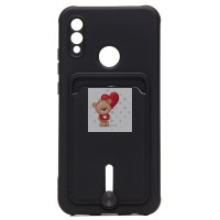 Чехол-накладка для Huawei P Smart 2019 (черный) - SC304 с картхолдером