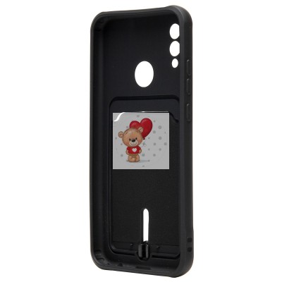 Чехол-накладка для Huawei P Smart 2019 (черный) - SC304 с картхолдером