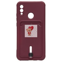 Чехол-накладка для Huawei P Smart 2019 (бордовый) - SC304 с картхолдером Чехол-накладка для Huawei P Smart 2019 (бордовый) - SC304 с картхолдером