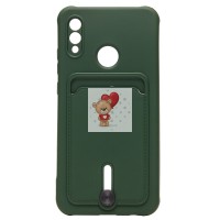 Чехол-накладка для Huawei P Smart 2019 (темно-зеленый) - SC304 с картхолдером