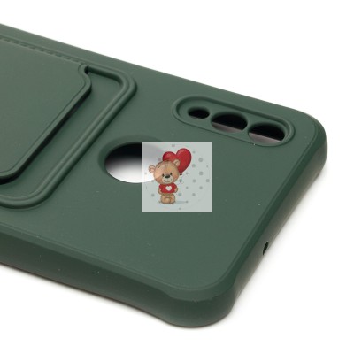 Чехол-накладка для Huawei P Smart 2019 (темно-зеленый) - SC304 с картхолдером