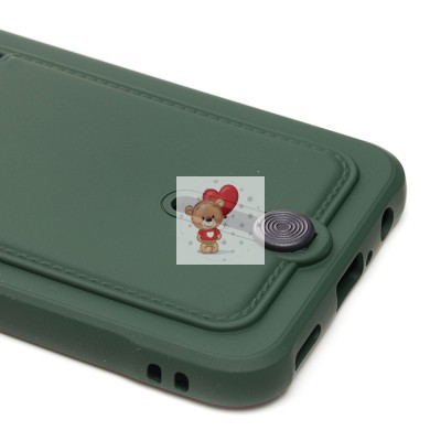 Чехол-накладка для Huawei P Smart 2019 (темно-зеленый) - SC304 с картхолдером