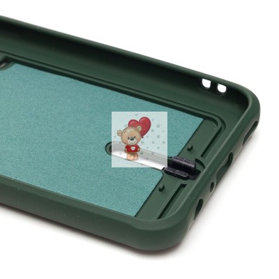 Чехол-накладка для Huawei P Smart 2019 (темно-зеленый) - SC304 с картхолдером