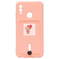 Чехол-накладка для Huawei P Smart 2019 (светло-розовый) - SC304 с картхолдером