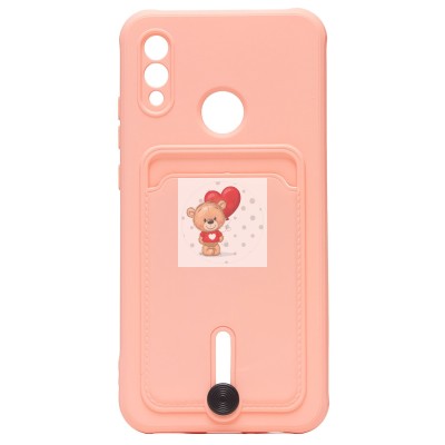 Чехол-накладка для Huawei P Smart 2019 (светло-розовый) - SC304 с картхолдером Чехол-накладка для Huawei P Smart 2019 (светло-розовый) - SC304 с картхолдером