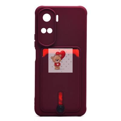 Чехол-накладка для Huawei Honor 90 lite (бордовый) - SC304 с картхолдером Чехол-накладка для Huawei Honor 90 lite (бордовый) - SC304 с картхолдером