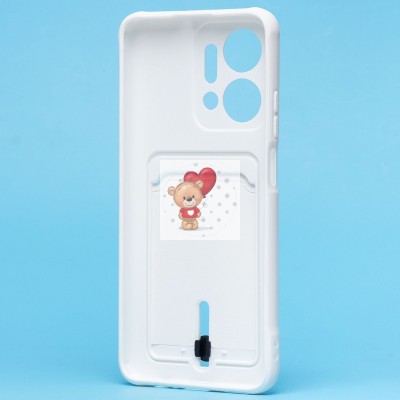 Чехол-накладка для Huawei Honor X7a (белый) - SC304 с картхолдером