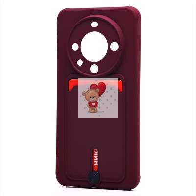 Чехол-накладка для Huawei Mate 60 Pro+ (бордовый) - SC304 с картхолдером