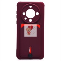 Чехол-накладка для Huawei Mate 60 (бордовый) - SC304 с картхолдером Чехол-накладка для Huawei Mate 60 (бордовый) - SC304 с картхолдером