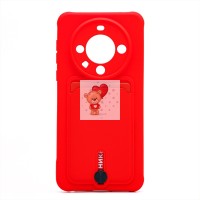 Чехол-накладка для Huawei Mate 60 (красный) - SC304 с картхолдером